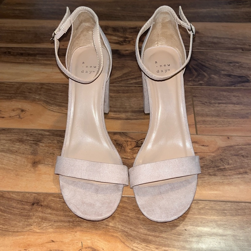 Nude suede heels from Target